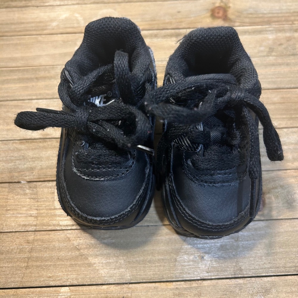Nike‎ Air Max 90 Leather Toddler Shoes Sneakers Black Athletic